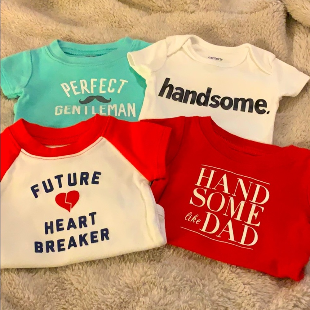 Lot of 15 Baby Boys Newborn Onesie Pants Romper